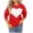 Red, variant on EGNMCR Round-Neck Sweater Women's Printing Long Sleeved Blouses Round Neck Pullover Fashionable Sweater Women Acrylic top