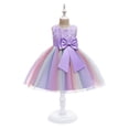 thumbnail image 2 of Robes de Fête pour Filles Tout-Petits Filles Filet de Couleur Nœud Papillon Robe de Fête d'Anniversaire Fleurs Robes pour Enfants Robes d'Anniversaire pour Filles Petites Filles Robes, 2 of 9