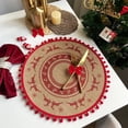 thumbnail image 4 of Aodebiao Napperon Rond Tissé Festif Tapis de Table des Fêtes Résistant à la Chaleur Facile à Nettoyer Réutilisable Décoration de Souper de Noël Fête Cuisine Salle à Manger Protection, 4 of 7