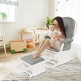thumbnail image 4 of Costway Baby Nursery Relax  Rocker Rocking Chair Glider &Ottoman Set w/Cushion Light Grey, 4 of 10