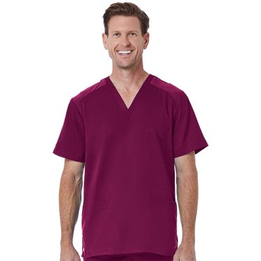 Maevn Mens EON Mesh Panel 3-Pocket V Neck TopWine, Large
