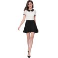 thumbnail image 3 of INSPIRE CHIC Women's See Through Contrast Color Collar Lace Top Blouse, 3 of 7