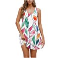 thumbnail image 2 of Ovzne Robes pour Femmes 2025 Robe Femme Robe Imprimée à Col Rond Décontractée Jupe Courte Robe avec Poches Robe Grande Taille Robe Imprimée Liquidation, 2 of 6