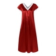 thumbnail image 2 of Drppepioner Pyjama d'Intérieur pour Femmes à Manches Courtes, Col en V, Longue Robe de Nuit, Tenue de Sommeil, 2 of 2