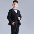 thumbnail image 4 of KYAIGUO Ensemble de Costume Gentleman pour Garçons 5-16T, 3 Pcs, Tenue Formelle pour Tout-Petits Automne Hiver, Pantalon Habillé, Gilet Ajusté avec Nœud Papillon, 4 of 8
