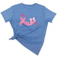 thumbnail image 2 of TIMIFIS T-Shirt Ruban Rose de Sensibilisation au Cancer du Sein pour Femmes T-Shirts Cancer du Sein Été Ample Imprimé Col Rond T-Shirt Manches Courtes Blouse Décontractée Automne/hiver, 2 of 5