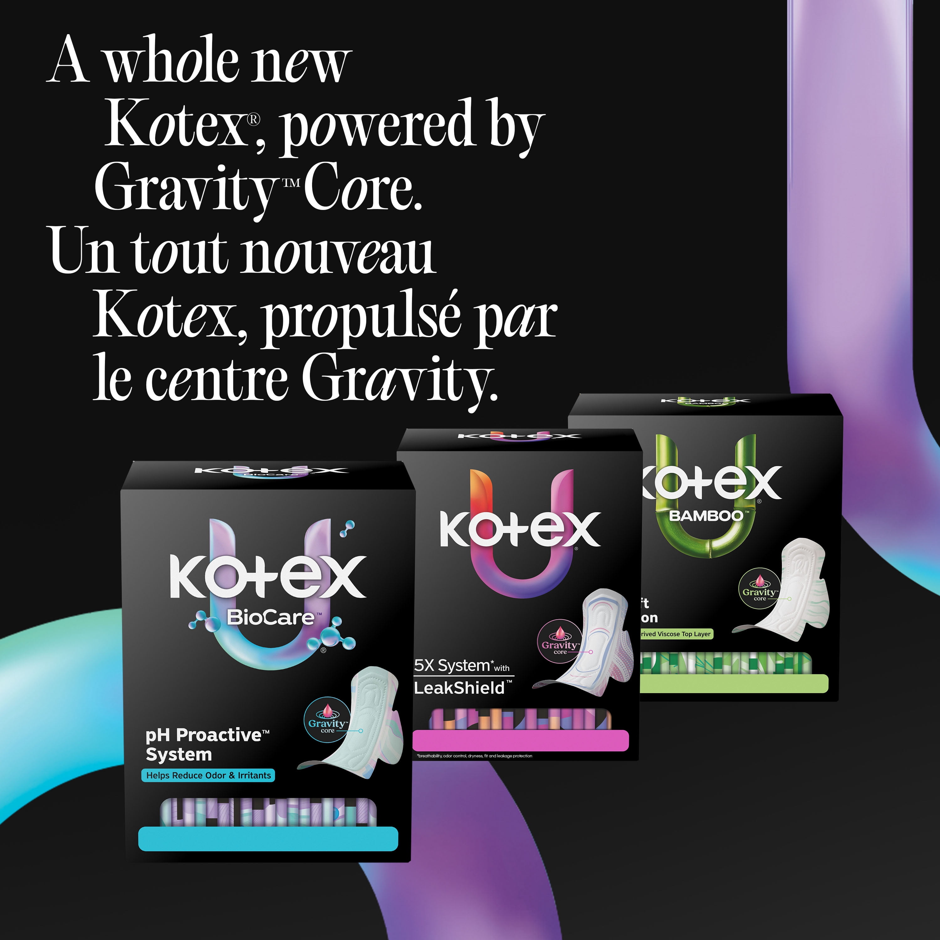 Serviettes ultraminces Kotex BioCare avec ailes, absorption élevée, 24 unités