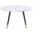 thumbnail image 3 of Contemporary Faux Marble Finish Round Coffee Table, 3 of 7