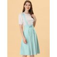 thumbnail image 2 of Unique Bargains Jupe Midi Plissée à Bretelles Rétro à Taille Élastique pour Femme, Vert Pâle, TG, 2 of 5