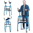 thumbnail image 1 of Costway Déambulateur Polyvalent à Roulettes Tout-Terrain avec Assistance à l'Équilibre et 2 Roues de Qualité Supérieure Bleu Marine, 1 of 10
