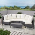 thumbnail image 4 of Afuera Living Ensemble de Canapé Sectionnel en Osier pour Extérieur 5 Pcs Gris, 4 of 23