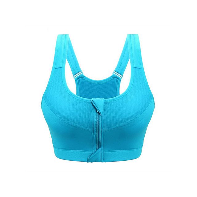 Julyccc Women's Front Zip Padded High Impact Sports Bra, One Size, Solid Color