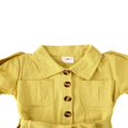 thumbnail image 4 of Summer Toddler Kid Baby Girl Short Sleeve Button Dress Party Ruffle Dress, 4 of 5