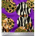 thumbnail image 1 of Soimoi Purple Poly Georgette Fabric Leopard & Wild Animal Skin Decor Fabric Printed BTY 52 Inch Wide, 1 of 3