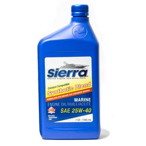 Sierra Marine Oil 18-9440CAT-2 Marine Series; SAE 25W-40; Synthetic Blend; 1 Quart Bottle; Single; 4-Stroke Catalyst Engine Oil; NMMA FC-W/API-SL Certified
