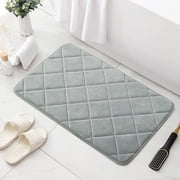 Dvkptbk Gray Bathroom Rugs, 24x16, Super Absorbent Bath Mat for Bathroom Non Slip, Machine Washable, Quick Dry, Washable Bath Rugs for Floor, Tub and Shower, Home Decor Accessories