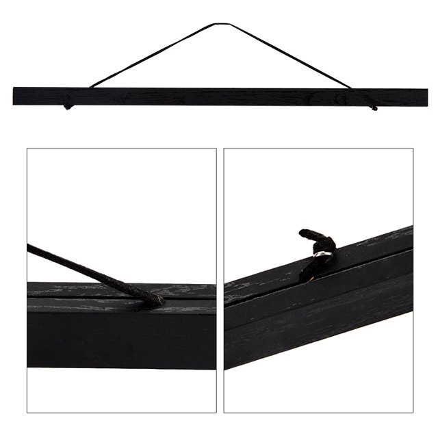 Keenso DIY Poster Scroll Poster Hanger, Wooden Photo Frame, Fabric For Prints For Photo