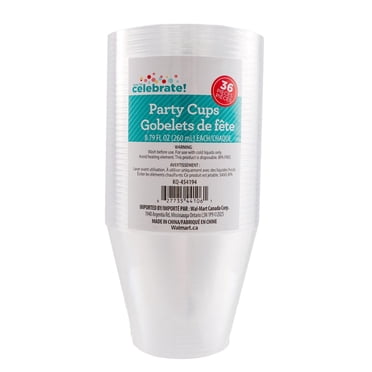 Façon de célébrer! Gobelets transparents jetables, 8,79 oz, 36 pièces