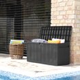 thumbnail image 4 of Ram Quality Products 71 Gallon Outdoor Backyard Storage Deck Box, Gray, 4 of 9
