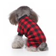 thumbnail image 4 of Pet Pajamas for Dogs Red Plaid Sweaters Soft Clothes Sleeping Clothes Comfortable Doggy Pajamas, 4 of 9