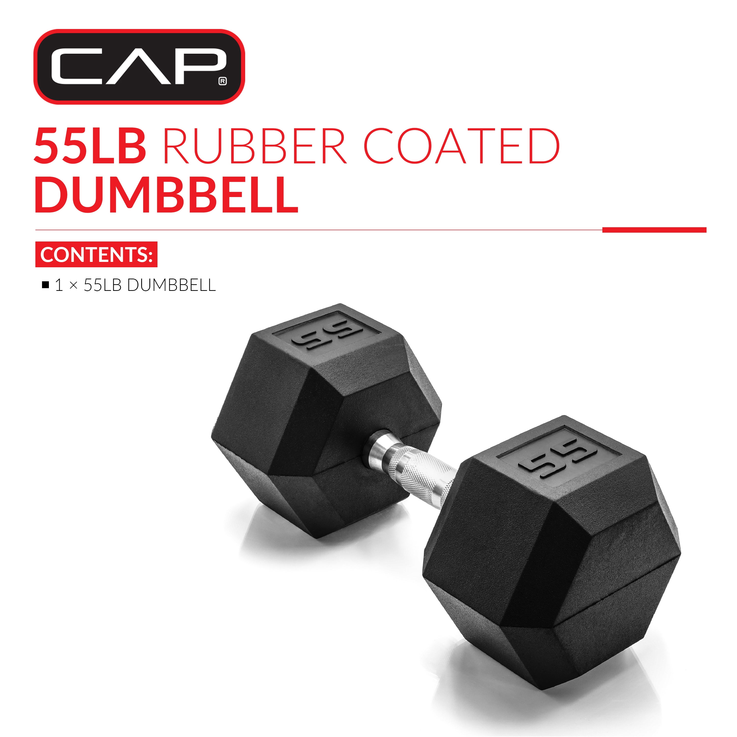 CAP Barbell Coated Hex Dumbbell, Single 3 - 100 lb