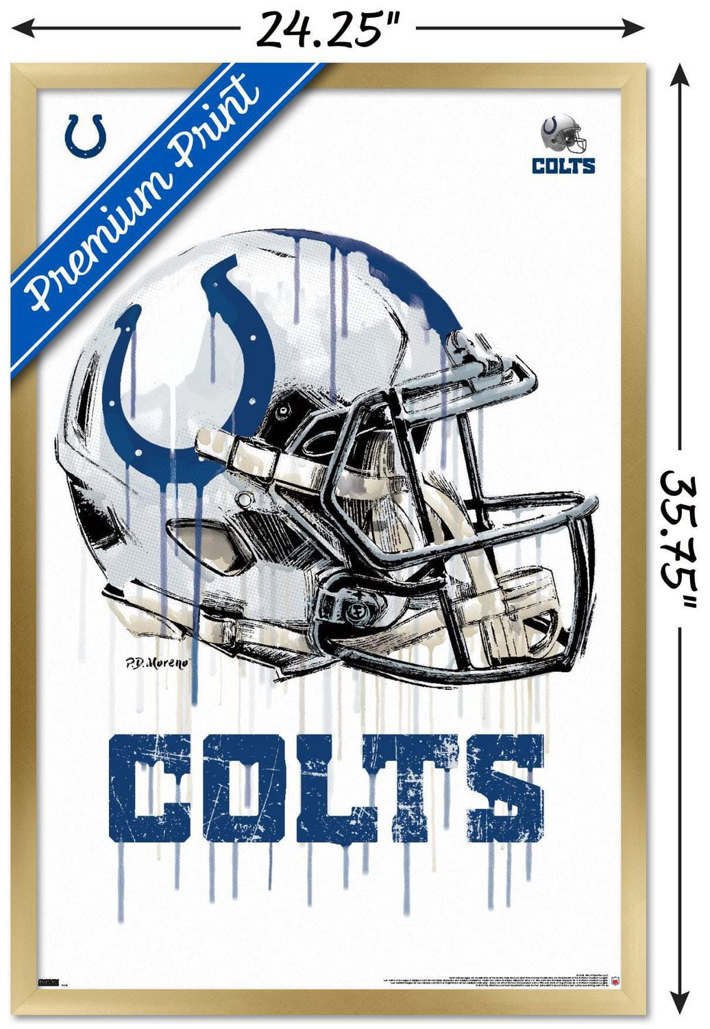 NFL Indianapolis Colts - Drip Helmet 20 Wall Poster, 22.375" x 34"