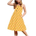 thumbnail image 2 of LOVZFMLL 2-12 Years Girls' Summer Casual Sleeveless Round Neck Button With Pockets Dress, 2 of 5