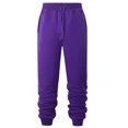 thumbnail image 1 of Innerwin Trousers Drawstring Men Bottoms Sport High Waisted Casual Pants Purple S, 1 of 2