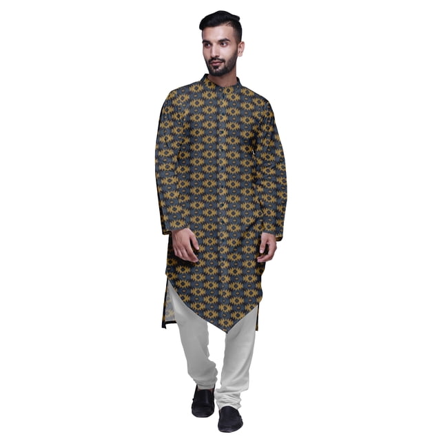 Atasi Printed Designer Rayon Button Down Casual Kurta With Pajama For Men