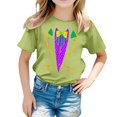 thumbnail image 1 of AJIWYH Chemise à Manches Courtes, T-Shirt Décontracté Imprimé à Col Rond à Manches Courtes pour Filles, Chemise Décontractée, Chemise d'Uniforme Scolaire pour Fille de 3-4 Ans, Vert Pâle, 1 of 4