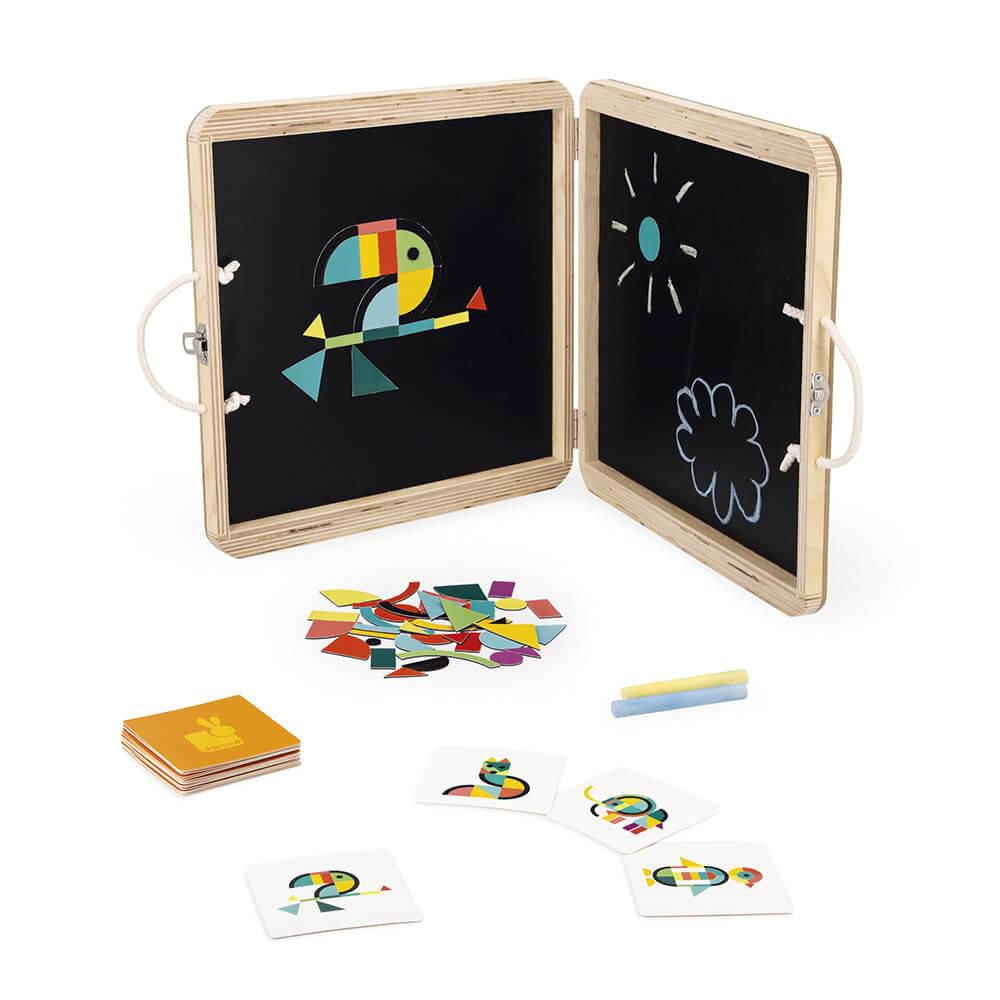Janod - Puzzle Animal Magnétique - Jouet Tangram Éducatif Portable - Tout-Petits Enfants - Âge 3-6 Ans - J02585