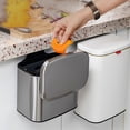 thumbnail image 2 of Xingzhi Hanging Stainless Steel Garbage Bin Kitchen Waste Disposal Solution 4L matte white, 2 of 6
