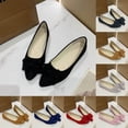 thumbnail image 5 of Xfvqtps Womens Pointed Toe Bow Flats Colorful Quilted Insole Comfortable Casual Flat Shoes for Work Leisure Beige, 5 of 5