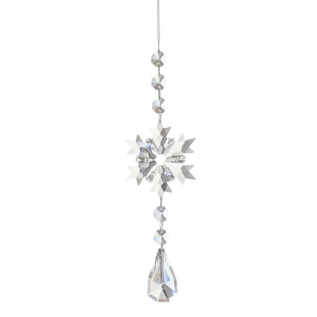 Crystal Light Catcher Prism Snowflake Wind Chime Hanging Christmas Sundrop (C)