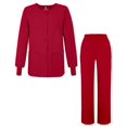thumbnail image 1 of Adar Universal Women's Scrub Set - Warm-Up Scrub Jacket and Elastic Pull-On Pants, 1 of 7