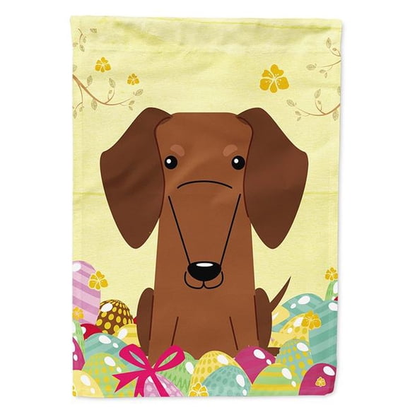 Carolines Treasures BB6130GF Easter Eggs Dachshund Red & Brown Garden Size Flag