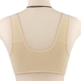 thumbnail image 4 of Comfortable Bras Women New Front Closure Printed Wireless Bra With Wide Strap Middle Age Plus Size Plus Size Bra Khaki 44, 4 of 6