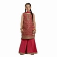 thumbnail image 1 of Dweep Sara Eid Ramadan Special Pink Organza Summer Girls Suit Set with Dhaka Sharara, Dupatta 10-11Y, 1 of 3