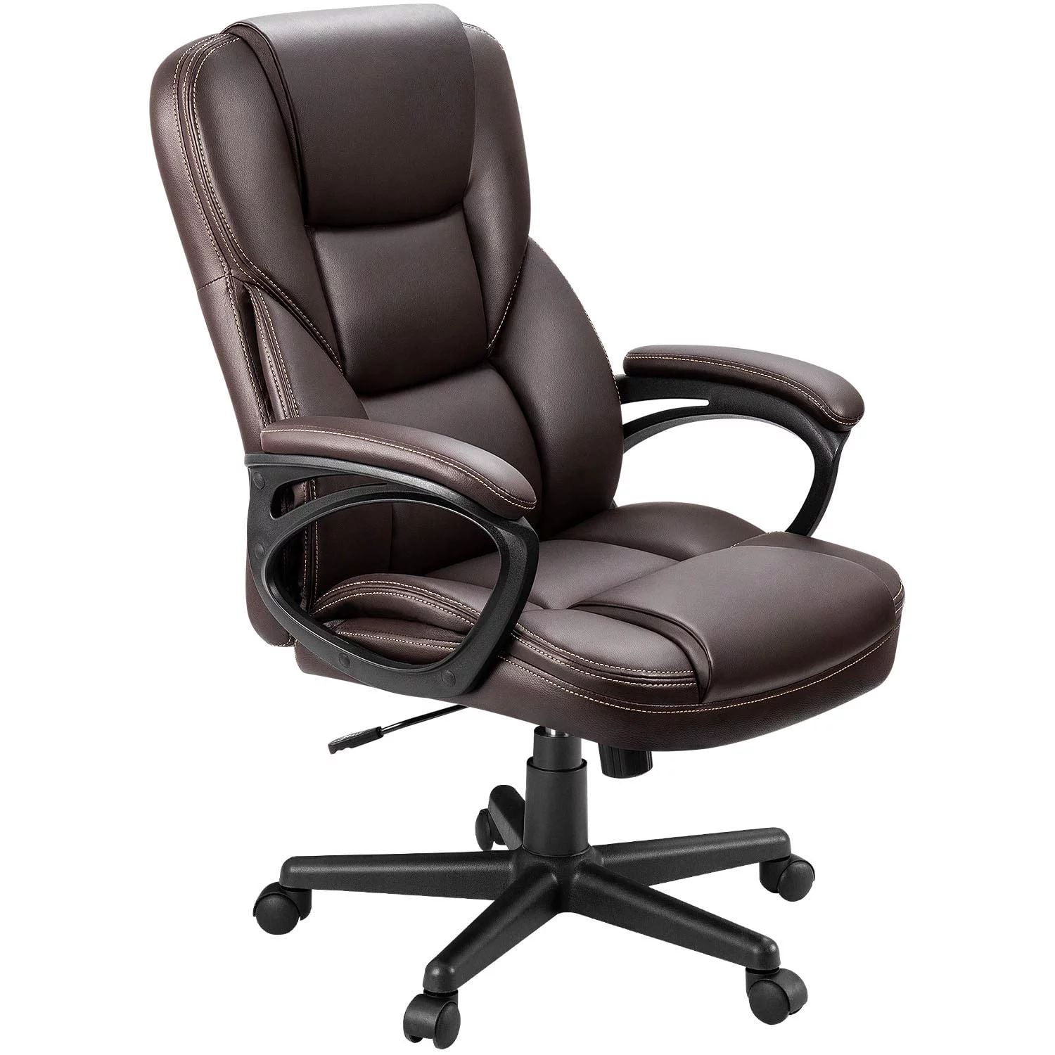 Homall Faux Leather High-Back Executive Office Chair with Lumbar Support,Brown