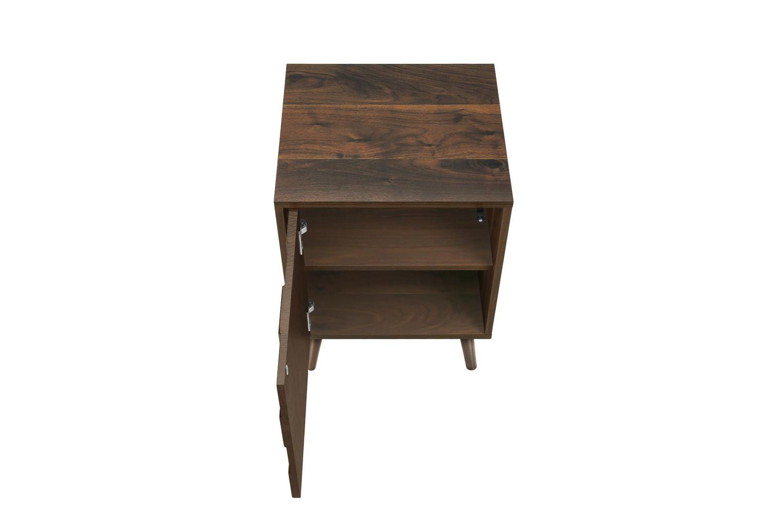 Monarch Specialties Table D'appoint, Bout, Table D'appoint, Petit, Rangement, Lampe, Stratifié Noyer, Moderne