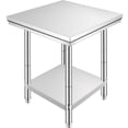 thumbnail image 1 of VEVOR Stainless Steel Work Table 24 x 24 x 32 Inch Commercial Kitchen Prep & Work Table Heavy Duty Prep Worktable Metal Work Table with Adjustable Feet for Restaurant, Home and Hotel, 1 of 9