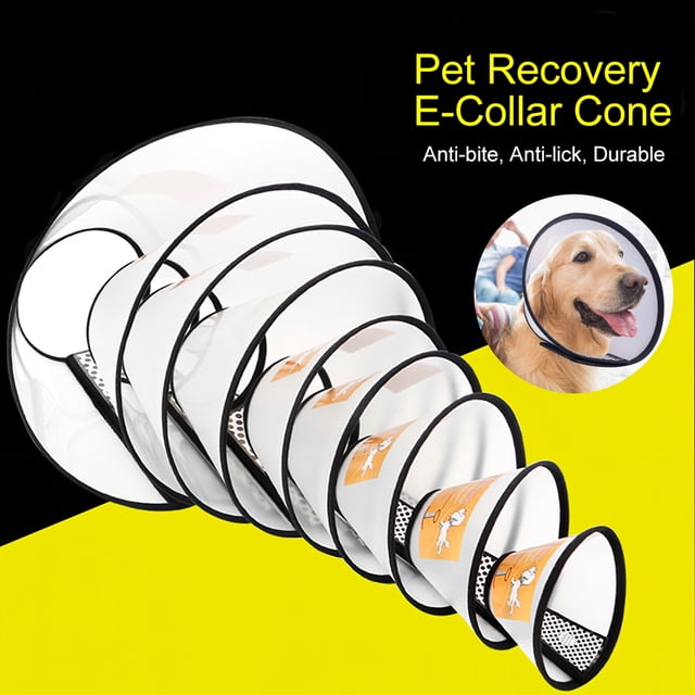 Pet Dog Recovery Collar Cone E-Collar Remedy Adjustable Protective Collar Anti-bite Anti-lick for Dogs Cats Pets
