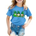 thumbnail image 4 of PMVFHDE Hauts d'Été pour Filles T-Shirts pour Fille Hauts Mignons Hauts Courts pour Fille Hauts de Sortie pour Fille T-Shirt à Manches Courtes pour Filles T-Shirt d'Été à Col Rond Coupe Décontractée T-Shirts Basiques Bleu, 6-7 Ans, 4 of 4