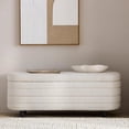 thumbnail image 2 of Bouclair Pouf en Tissu Avoine avec Rangement, 2 of 7