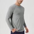 thumbnail image 4 of Dagugfen Hauts pour Hommes Chemises de Protection Solaire Manches Longues Col Rond Ajusté Extensible Course Entraînement Chemises Été, 4 of 7