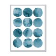 thumbnail image 1 of Designart cercles aigue-marine éléments géométriques bleus ART MURAL À CADRE FLOTTÉ, 1 of 4