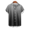 thumbnail image 4 of Hot6sl Économies d'Été Liquidation Chemisier & Chemise à Manches Courtes Col Rabattu, Chemise Décontractée Mode Homme Col Rabattu Imprimé Dégradé Manches Courtes Bouton Chemisier, Chemisier Polyester Homme/gris Foncé, TG, 4 of 5
