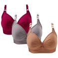 thumbnail image 2 of Timegard 3pc Bras for Women No Underwire Plus Size Adjustable Strap Ruched Comfort Everyday Bralette, 2 of 4