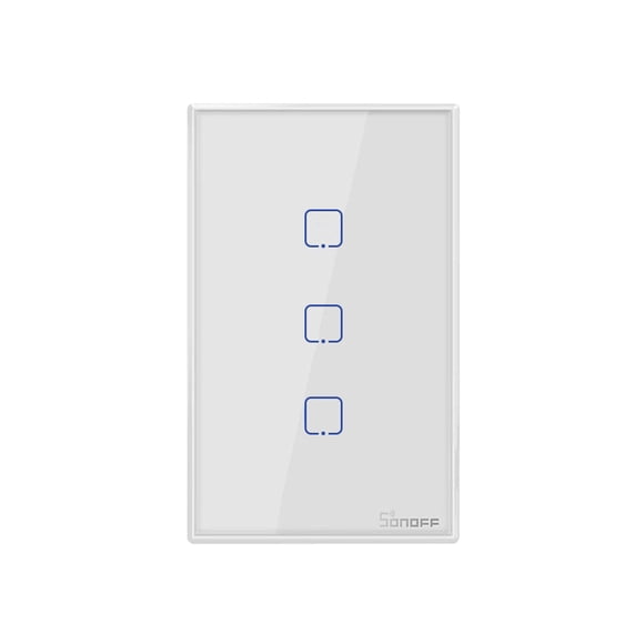 Amdohai T0US3C-TX 3 Gang Smart WiFi Wall Light Switch APP/Touch Control Timer Standard Panel Smart Switch Compatible with Home/Nest &