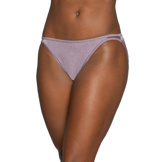 Vanity Fair Womens Body Shine Illumination String Bikini, 8, NH Lilac Chalk